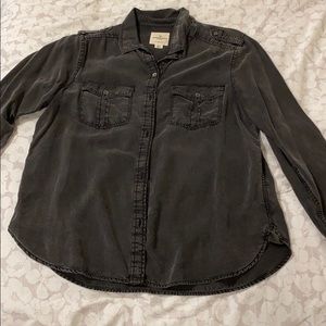 Dark gray boyfriend fit button down